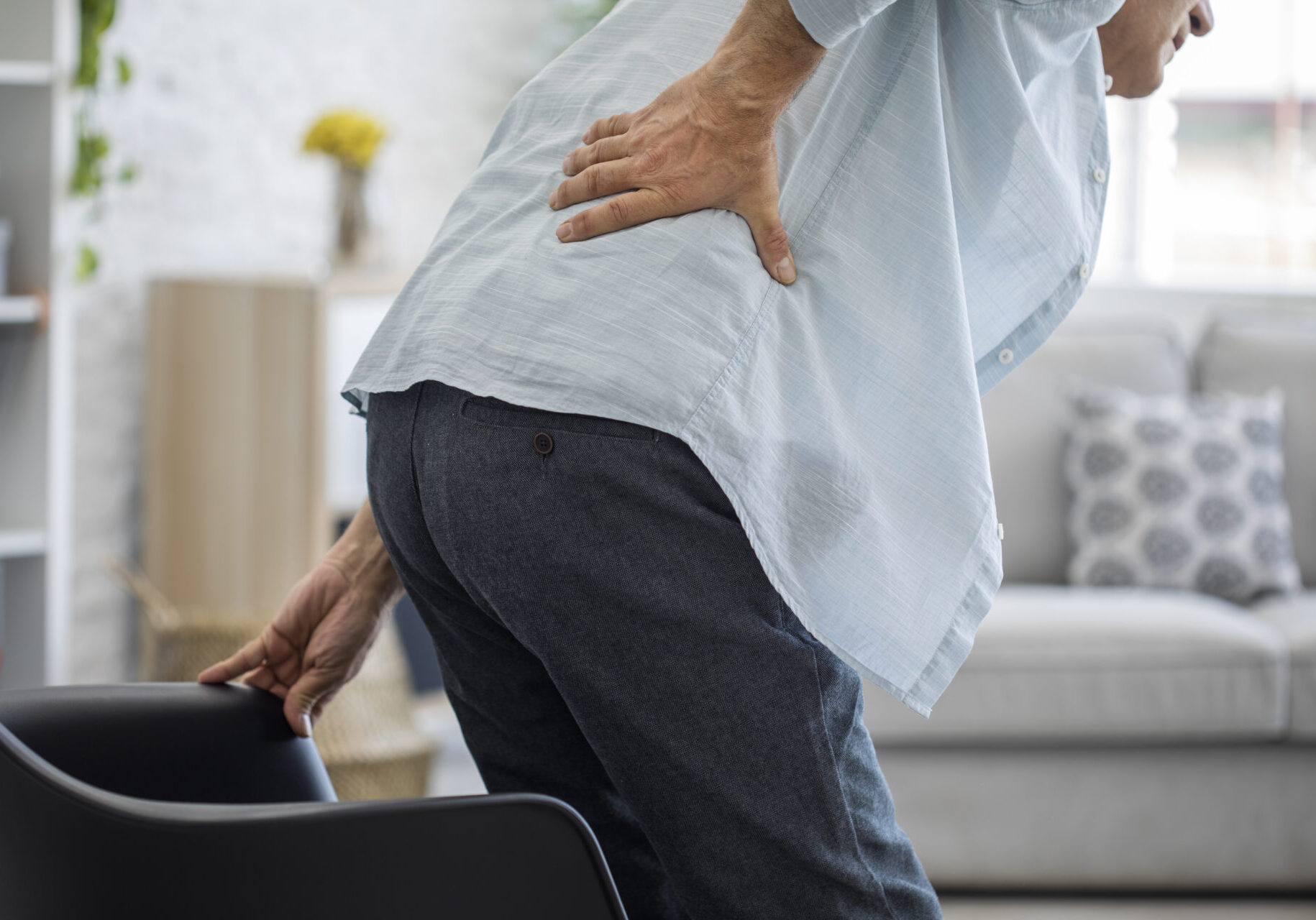 Old man with back pain
